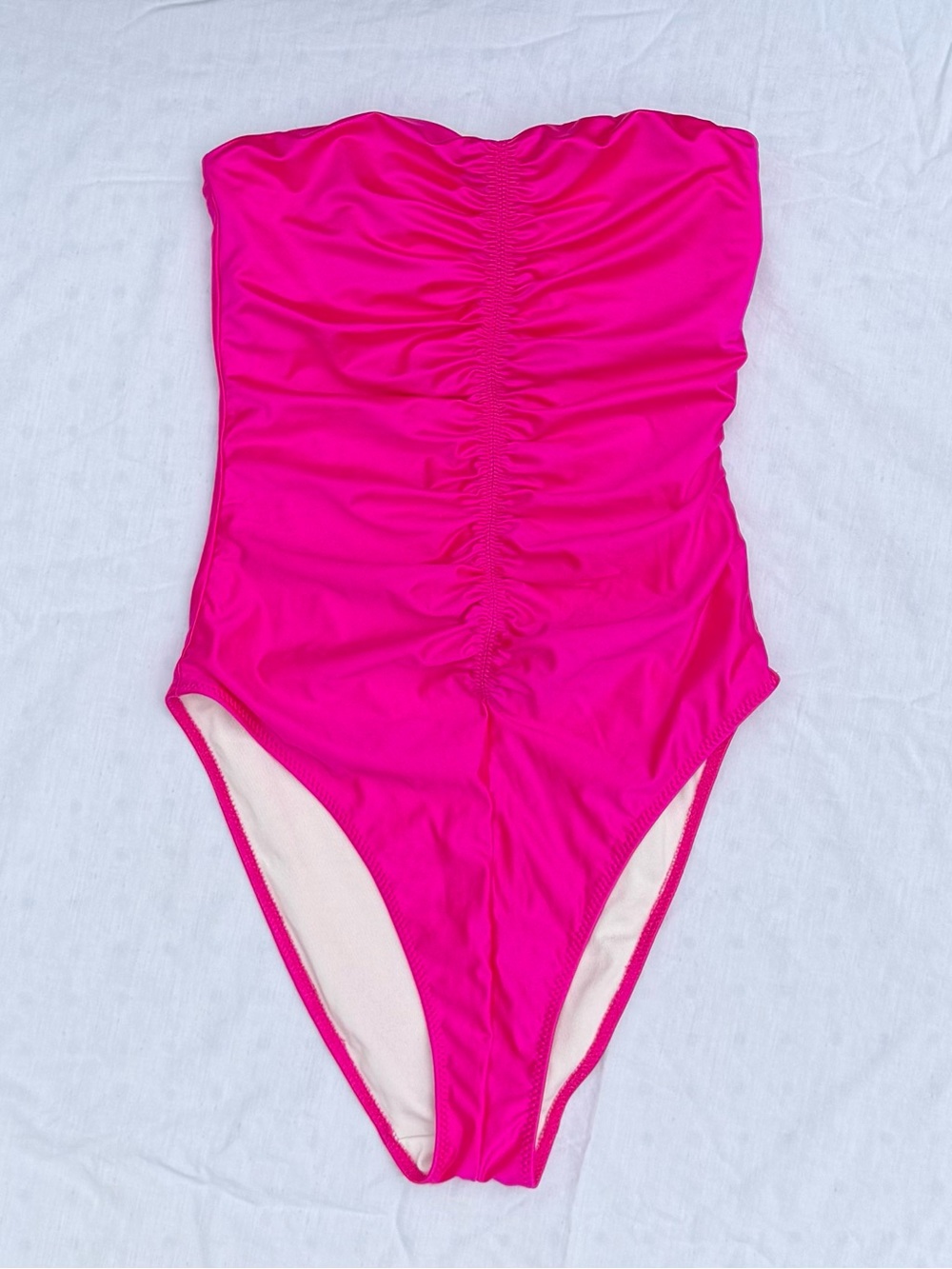 Good American Black Strapless Ruched One-Piece Swimsuit - Picture 2 of 10